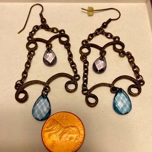 Set of vintage crystal dangle earrings.